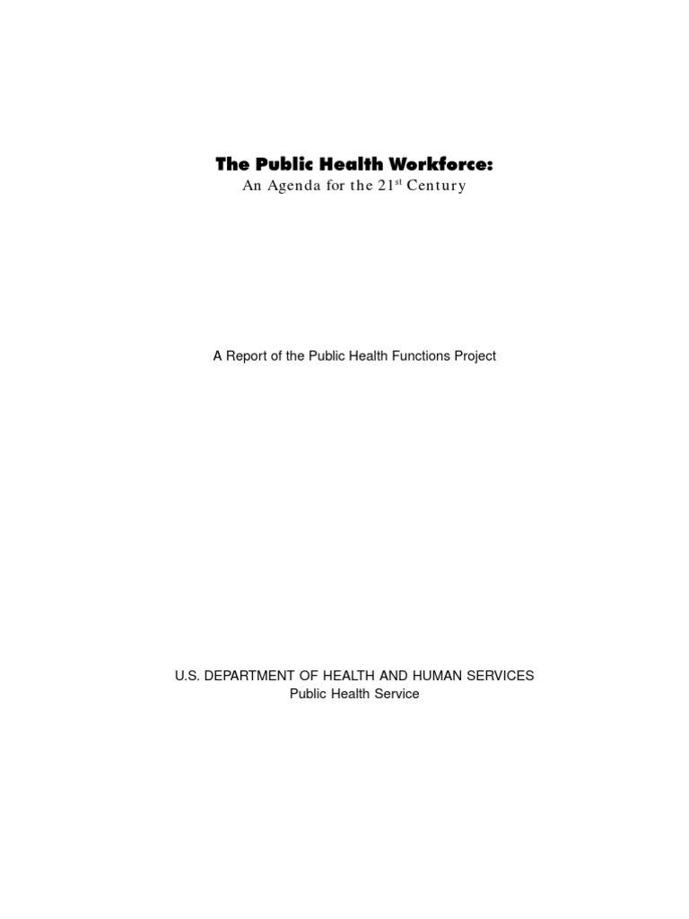 The Public Health Workforce-An Agenda For The 21st Century | PDF ...