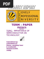 Term - Paper: Topic: Importance of Semiconductor On Technology