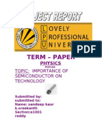 Term - Paper: Topic: Importance of Semiconductor On Technology