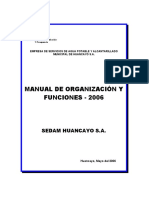 mANUAL DE ORGANIZACIÓN Y FUNCIONES - 2006