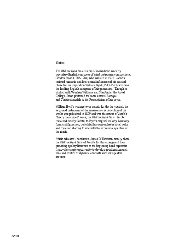 William Byrd Suite BD Thornton PDF Saxophone Composers