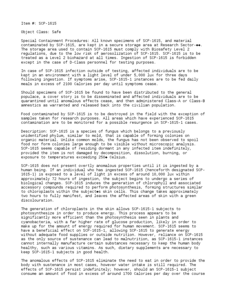 Scp 1615 Photosynthetic Manna Photosynthesis Nutrition