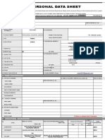 Personal Data Sheet Form CS 212