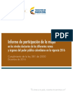 Informe Ley de Cuotas Colombia 2016 