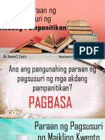 Pamamaraan NG Pagsusuri NG Panitikan