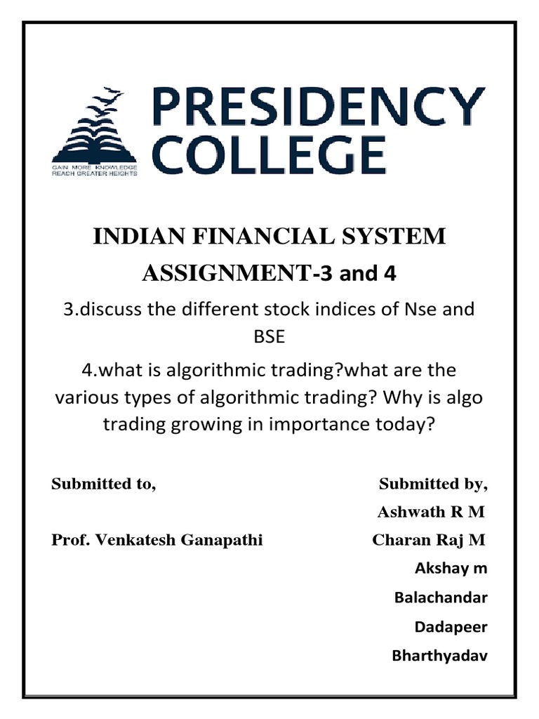 indian financial system assignment