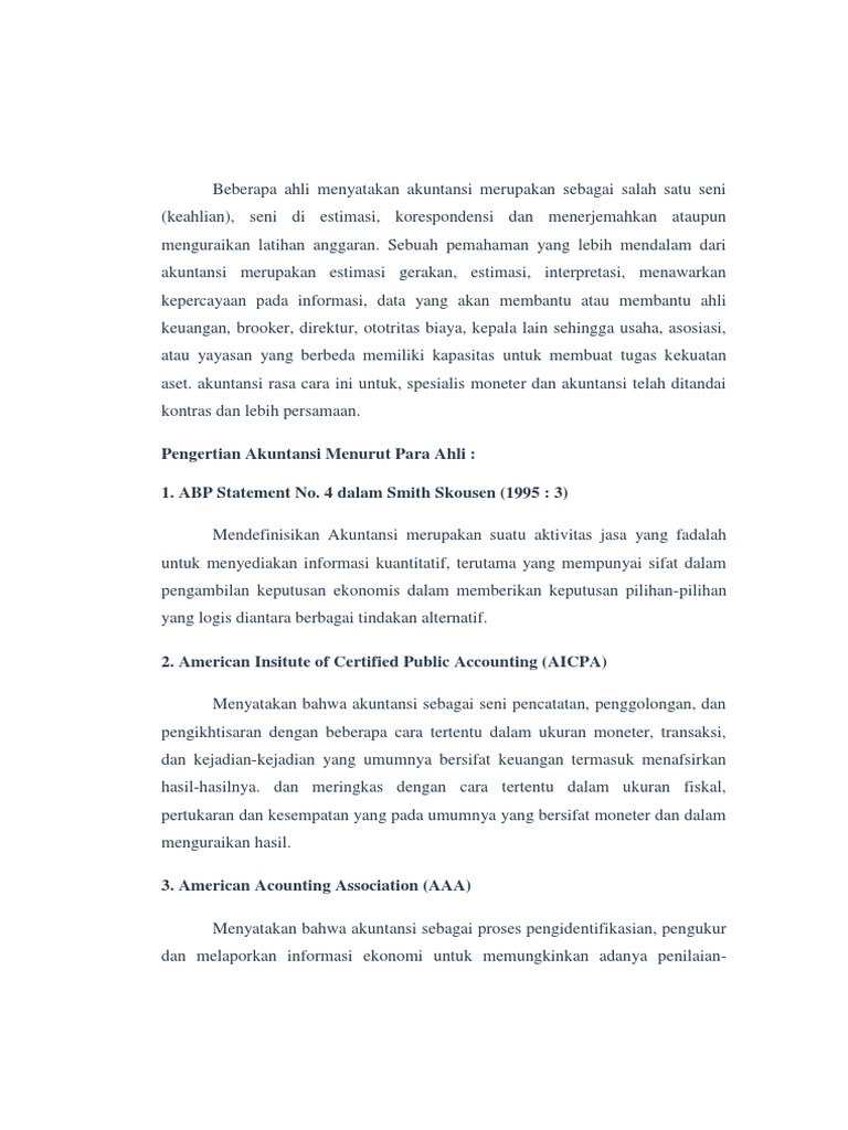 Akuntansi Menurut Para Ahli