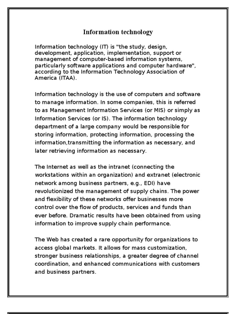 Role of IT in Supply Chain Management | PDF | Electronic Data ...