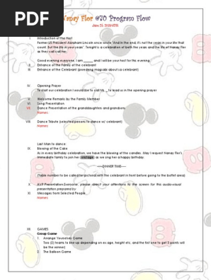 70th Birthday Emcee Script Pdf