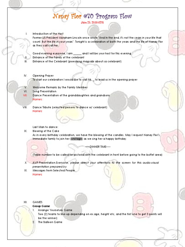 Emcee script for 50th birthday party tagalog