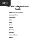 Characteristics of Negative Automatic Thoughts