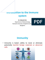 Introduction To The Immune System: Department of Biotechnology Ramaiah University of Applied Sciences Bangalore