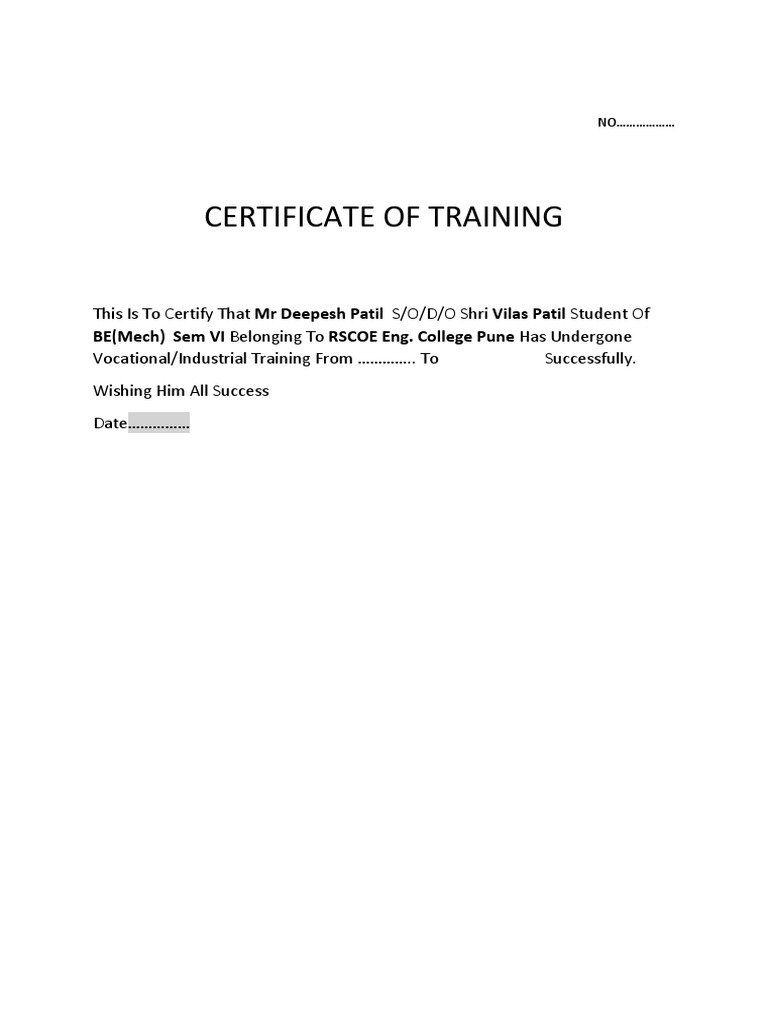 Certificate of Industrial Training | PDF | Business
