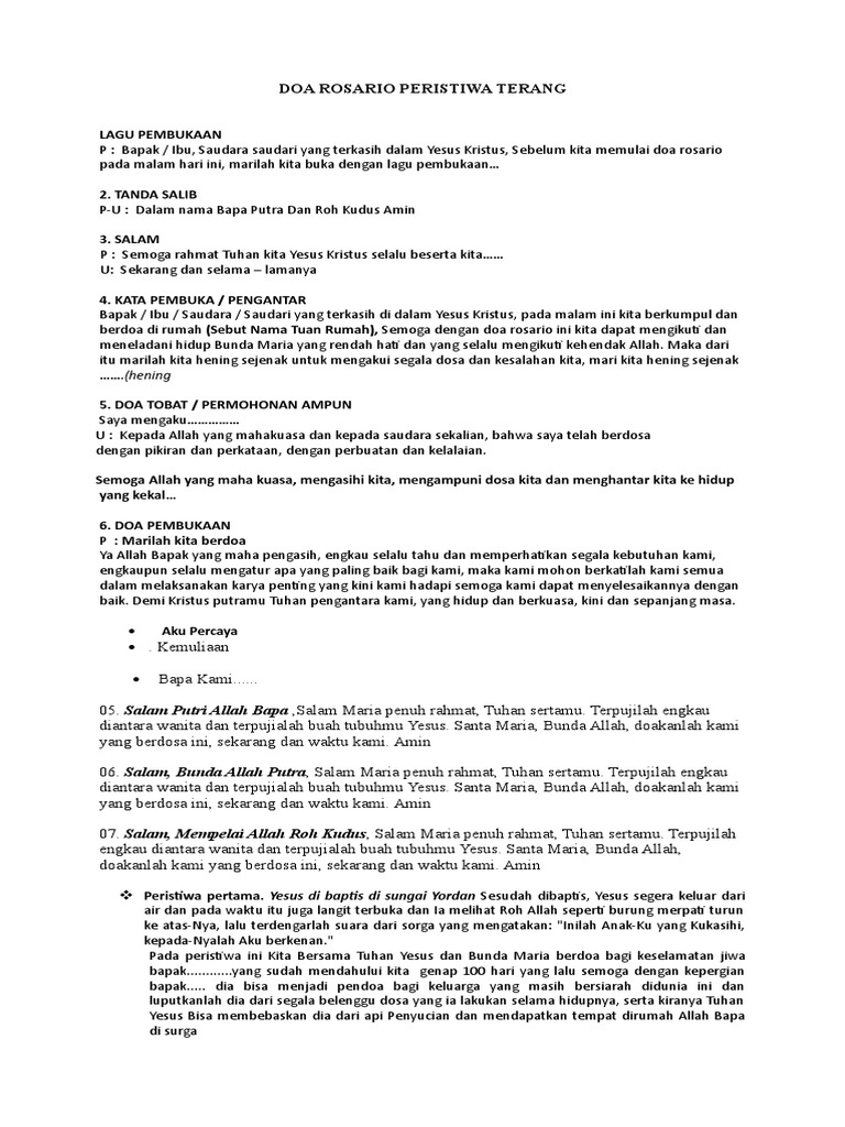 Doa Rosario Peristiwa Terang Vita Pdf