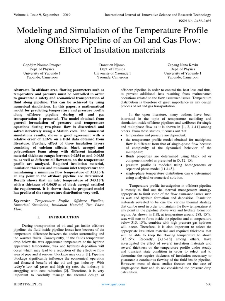 Offshore Pipeline Temperature Modeling | PDF | Fluid Dynamics ...