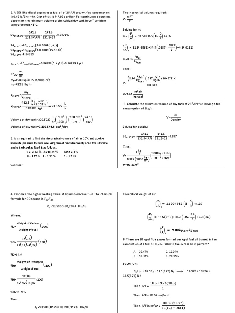 Formulas and Processes in Fluid Dynamics | PDF | Combustion | Boiler
