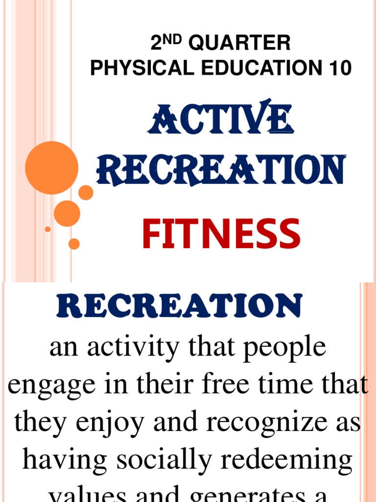 Active Recreation in PE 10: Quarter 2 | PDF | Eating Disorder ...