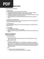 Debating Competition: A. General Tournament Procedures. G-1 Speech Format