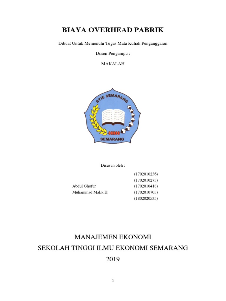 Makalah Biaya Overhead Pabrik