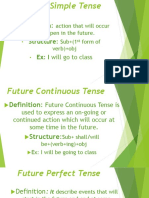 Definition:: Action That Will Occur or Happen in The Future. Sub+ (1 Form of Verb) +obj