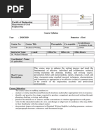 Course Syllabus - Technical Writing-Form New 2019