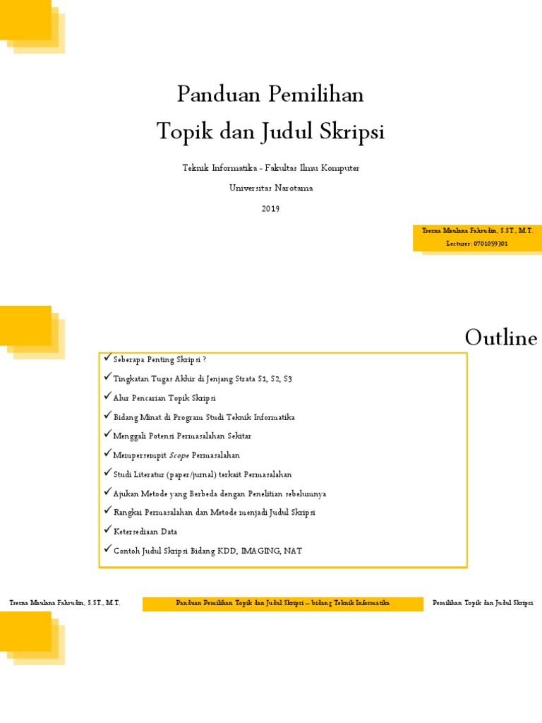 Panduan Skripsi Teknik Informatika Narotama