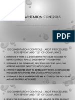 Documentation Controls: Audit Procedures For Review and Test of Controls