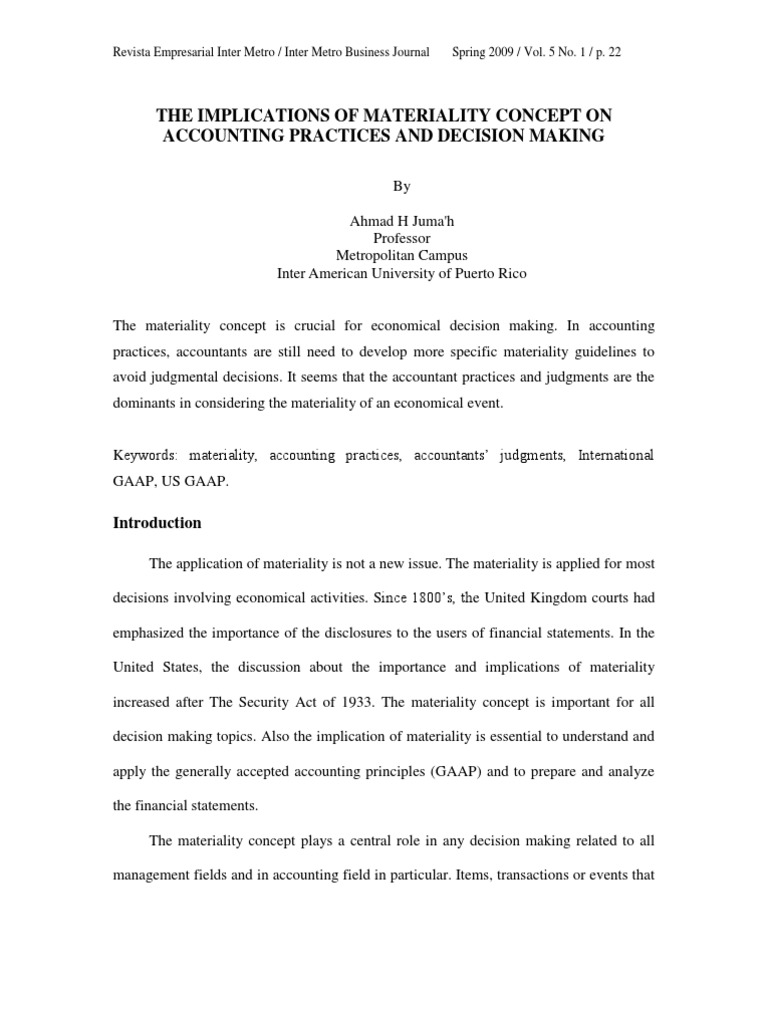 Materiality Concept | PDF | Financial Accounting Standards Board ...