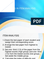 Steps in Item Analysis - PPTX 2018-2019