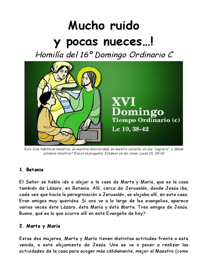 16OrdC - Mucho Ruido y Pocas Nueces ! | PDF | María, madre de Jesús | Jesús