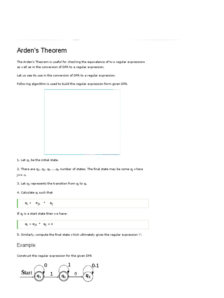 Arden s Theorem