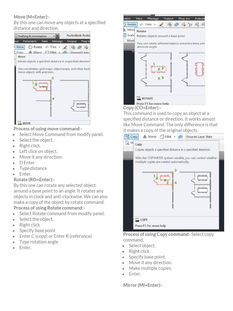 AutoCAD Commands: Move, Stretch, Array | PDF | Array Data Structure ...