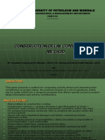 Construction Delay Computation Method: King Fahad University of Petroleum and Minerals