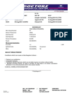 Microbiology Urine Culture & Sensitivity: Printed By: Duplicate Report