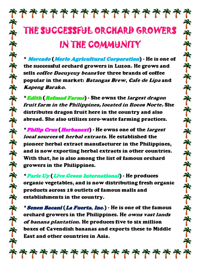 Top 10 Famous Orchard Growers In The Philippines