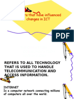 Factors influencing changes in ICT