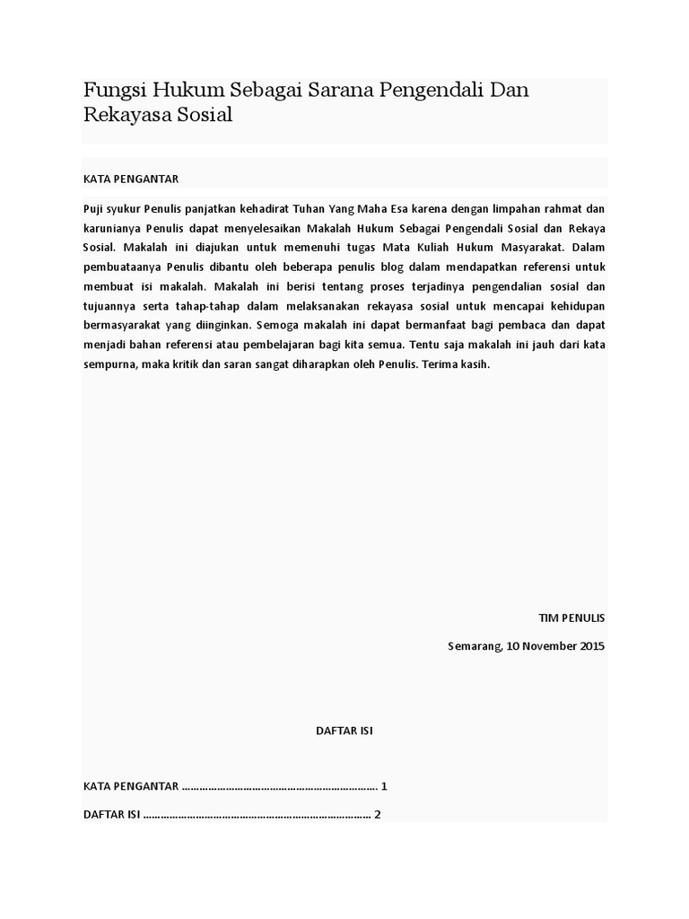 Fungsi Hukum Sebagai Pengendalian Sosial Pdf