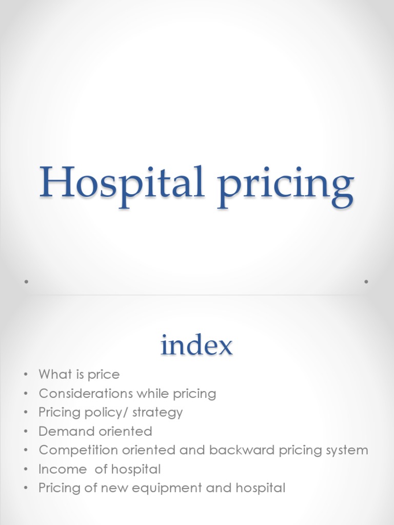 Hospital Pricing PDF Pricing Hospital