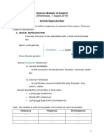 Science Modul of Grade 6 - Animal Reproduction