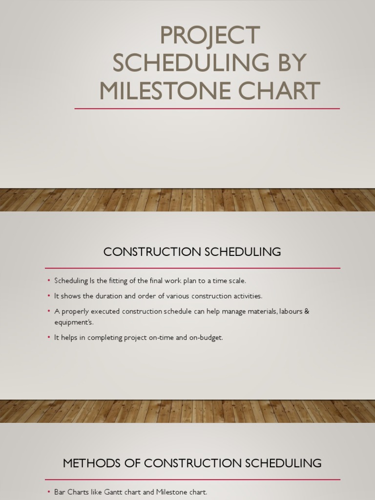 Milestone Chart in Construction Scheduling | PDF