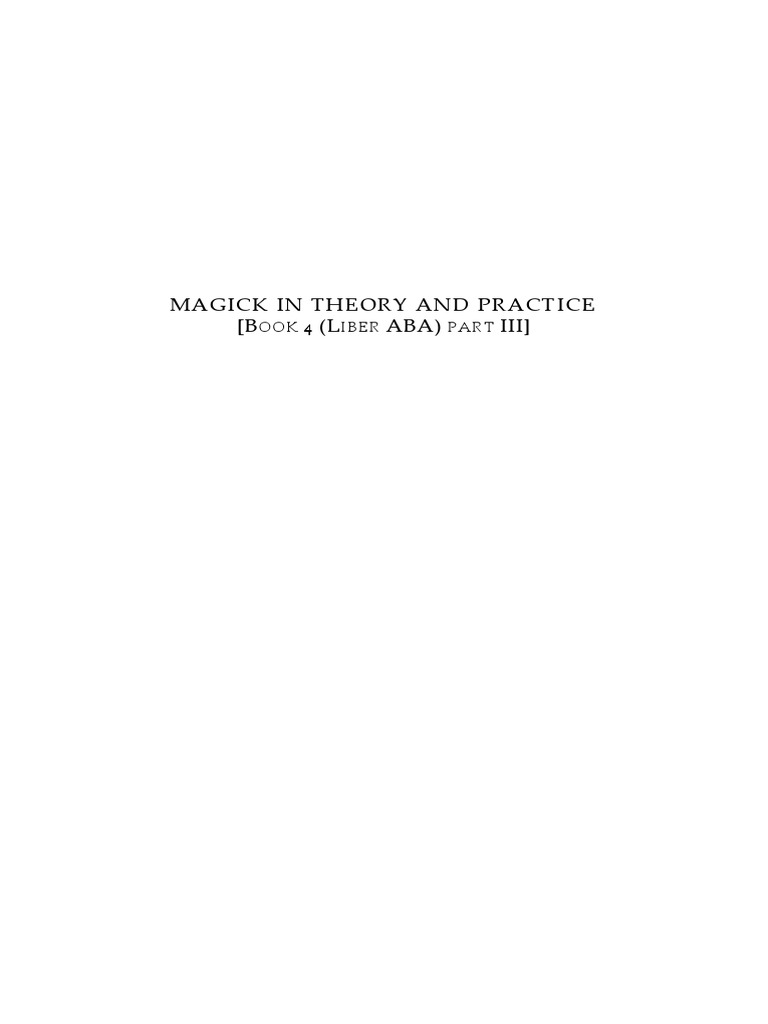 Crowley Magick In Theory And Practice Consciousness Human