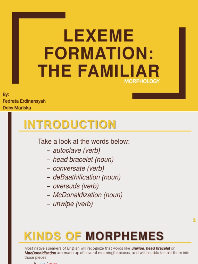 Lexeme Formation in English Morphology | PDF | Morphology (Linguistics ...