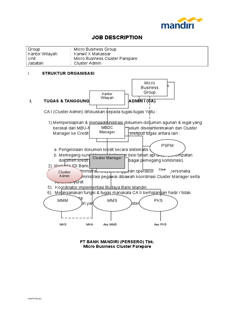 Tugas dan Tanggung Jawab Cluster Admin | PDF
