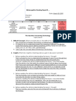 Metacognitive Reading Report