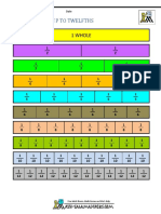 Fraction Strips Up To Twelfths