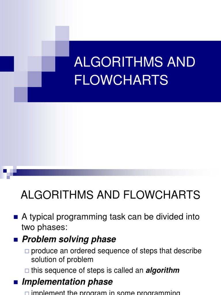 Lecture 4.1 Algorithms and Flowcharts | PDF | Algorithms | Areas Of ...