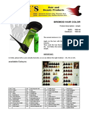 Bremod Hair Color Data Sheet Pdf Blond Graphic Design