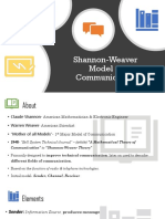 Shannon-Weaver Model of Communication: By: Group 2