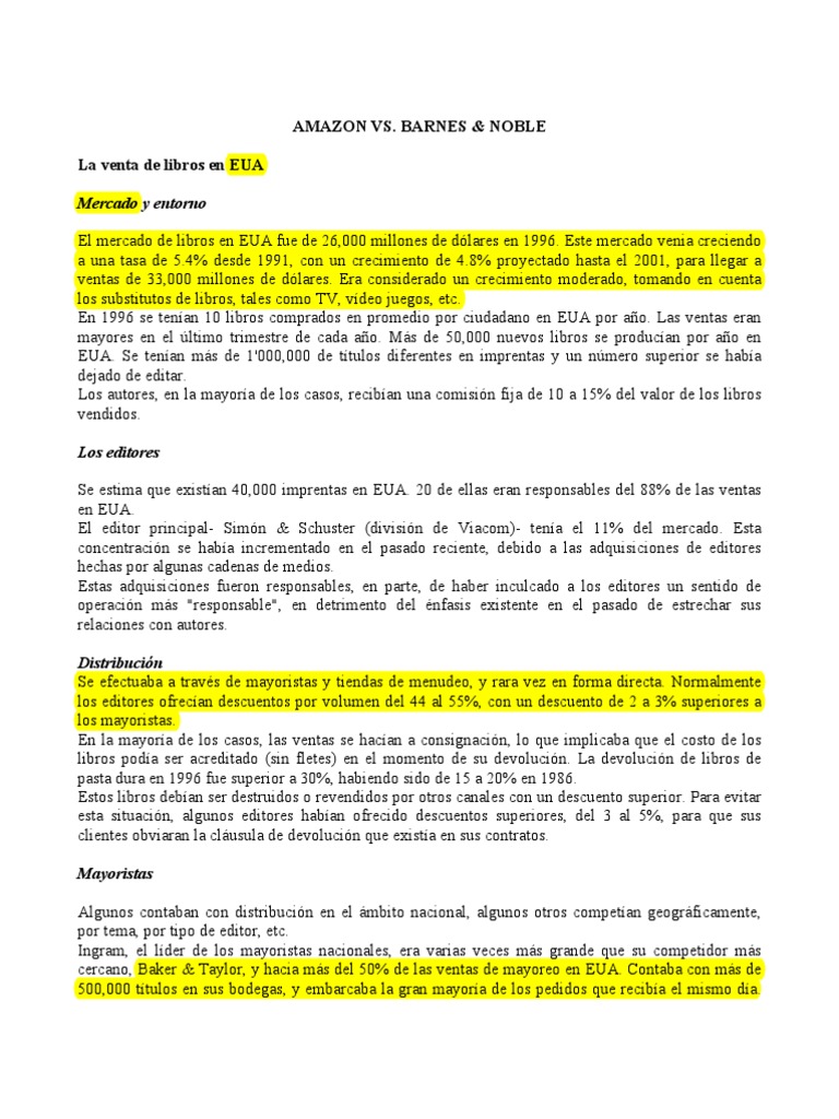 Amazon Vs Barnes Noble Al Por Menor Business