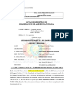 Audiencia de recepción de prueba de descargo en proceso de oposición al matrimonio